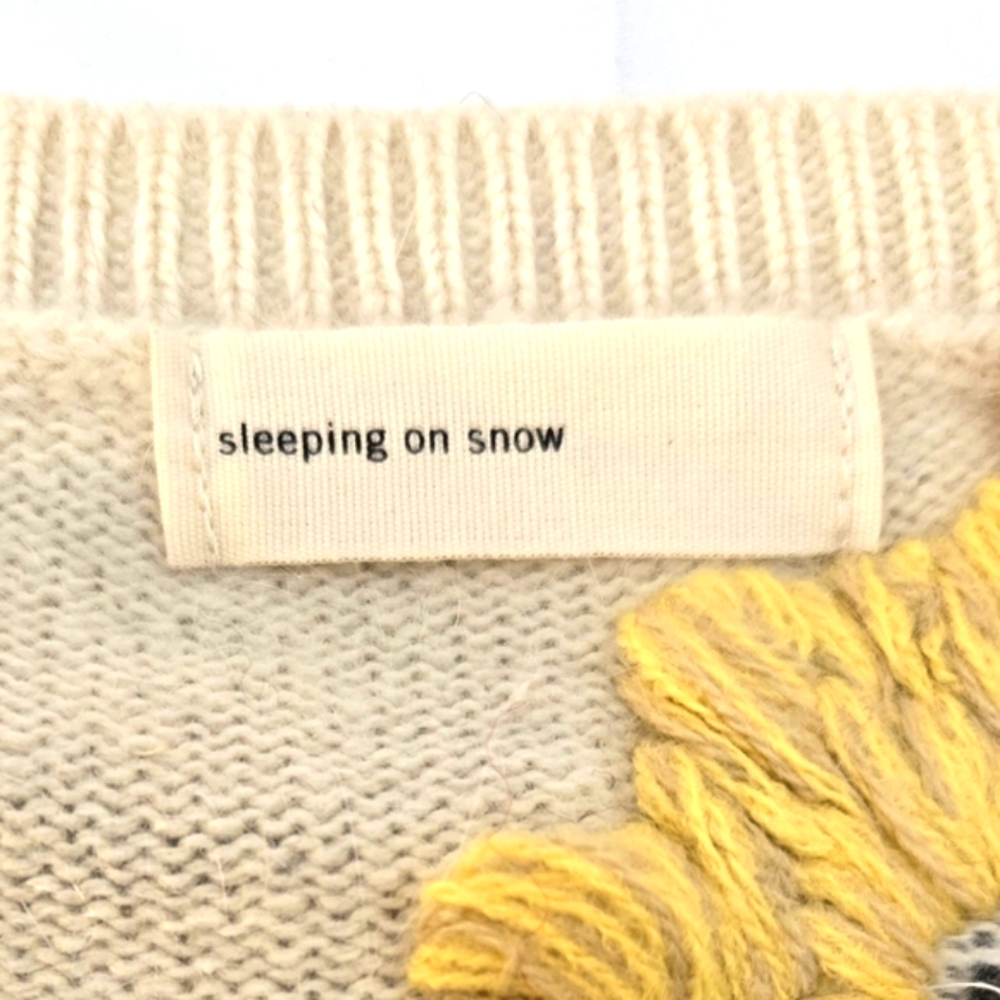 ( Anthropologie / sleeping on snow ) Soft Wool Floral Embroidered Boho Sweater - Picture 8 of 10